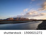 Long Exposure of Kelly River and Amphitheater Mountains in Noatak National Preserve