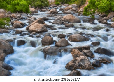 Long Exposure of the Kern River rapids in Kernville, California