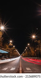 
Long Exposure Of The Night In Mendoza City.