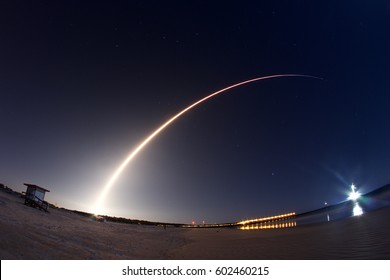 Long Exposure Night Time Rocket Launch