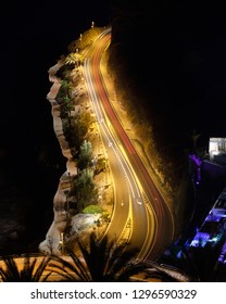 Long Exposure On Cliff Side Road In The Canary Islands.