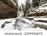 Long Exposure of Ousel Falls and the Gallatin River in Winter