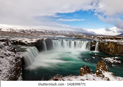 Long exposure photo of Goðafoss waterfall, Iceland