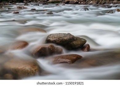 Long exposure of rapids along the River.Rize,Turkey