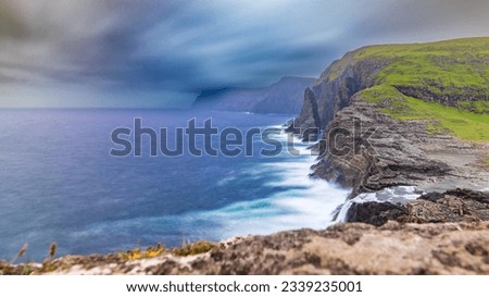Long exposure sea scapes of Faroe Island.