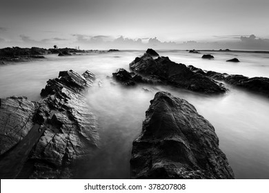 Long exposure seascape in black and white. Nature composition. - Shutterstock ID 378207808