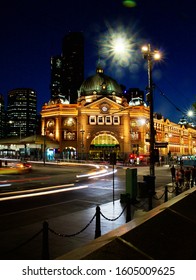 Long Exposure Shot Of Flinders St Station At Night