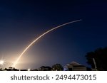 Long exposure space ship rocket launch