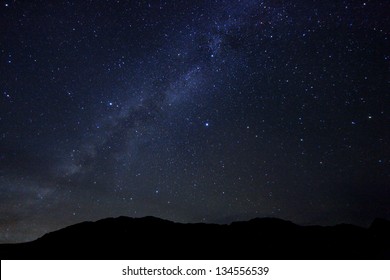 Long Exposure Time Lapse Image Of The Night Stars