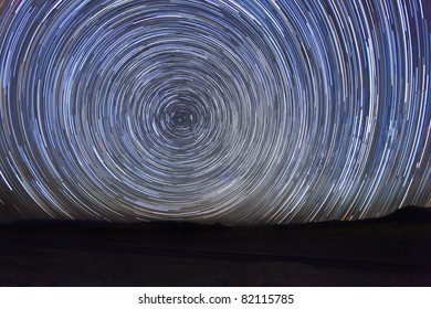 Long Exposure Time Lapse Image Of The Night Stars