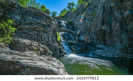 Long exposure view of Little Turkmen Waterfall.