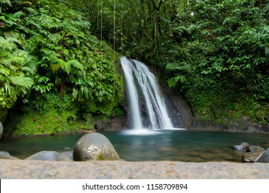 Long Exposure Of A Waterfall In Guadeloupe