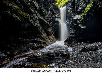 A Long Exposure Waterfall On West Coast Of Vancouver Island, British Columbia, Canada