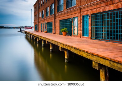 Long exposure of waterfront residences in Fells Point, Baltimore, Maryland.