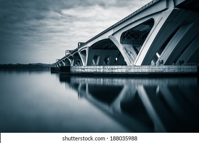 Long exposure of the Woodrow Wilson Bridge, in Alexandria, Virginia.