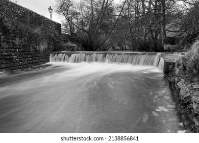 Long Exposure Of The Wtarfall On The Eller Beck River Flowing Past Goathland Train Station