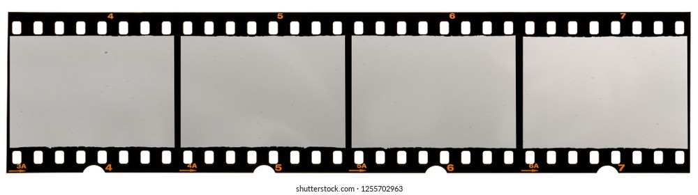 langer Filmstreifen auf Weiß, Platzhalter mit leeren oder leeren Bildern