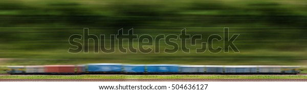 long freight trains\
with containers runs