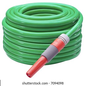 Long Garden Hose - Isolated On White