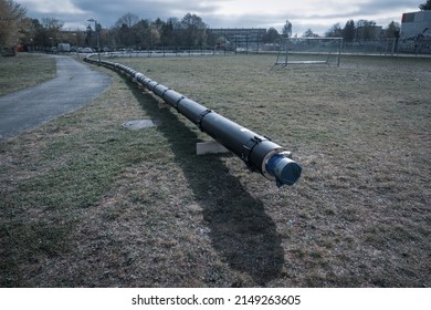 A Long Gas Pipeline Lies Ready For Laying