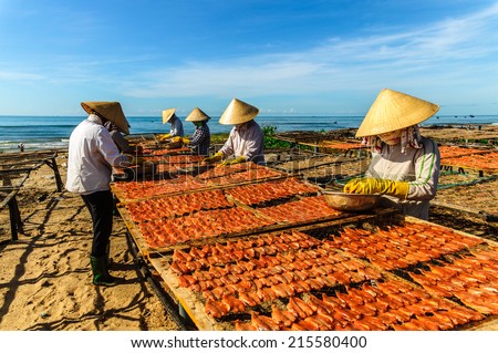 long hai vietnam workers dry fish stock photo edit now 215580400
