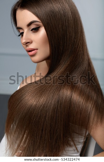 Long Hair Beautiful Woman Model Healthy Stock Photo Edit Now