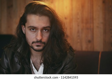 Man Long Dark Hair Images Stock Photos Vectors Shutterstock