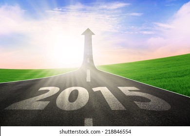 The Long Highway With Upward Arrow To The Sky, Symbolizing The Way To Better Future 2015