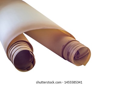 
Long Ink Scroll Over White Background