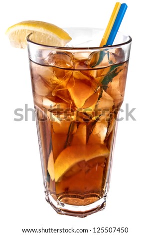 Long island ice tea coctail isolated on white background