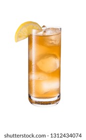 Long Island Iced Tea Cocktail On White With A Clipping Path