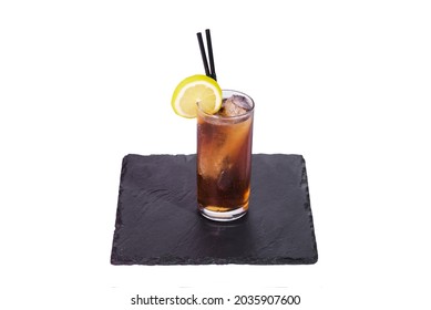 Long Island Iced Tea Cocktail Isolated On White Background