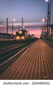 Long Island Railroad During Sunset