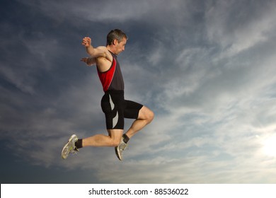 long jump in track and field - Shutterstock ID 88536022