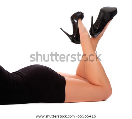 Long legs of relaxed woman.