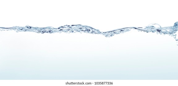 Long Line Water Surface With Soft Undulations Against White Background