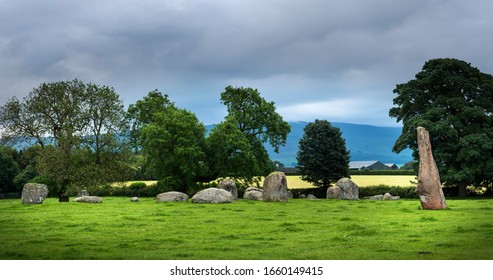 Long Meg And Her Daughters Bronze Age Stone Circle At Little Salkeld, Penrith, Cumbria.