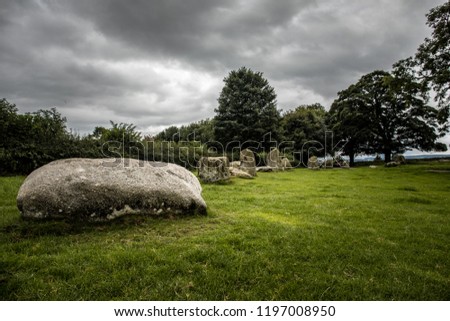 Long Meg and Her Daughters Stone Circle in Cumbria, England.