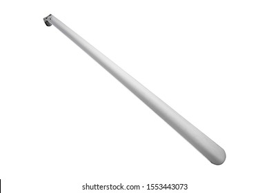 Long Metal Shoe Horn Isolated On White Background Grey Color