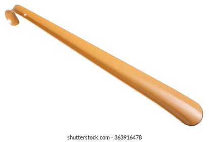 Long Metal Shoe Horn Isolated On White Background