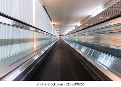 A Long Moving Walkway In The Building