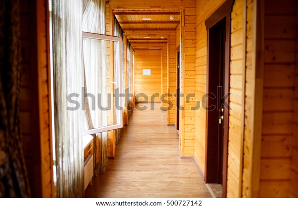 Long Narrow Hallway Decorated Wood Play Stock Photo Edit Now