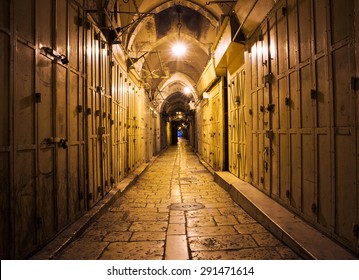 long narrow street in the Old City of Jerusalem