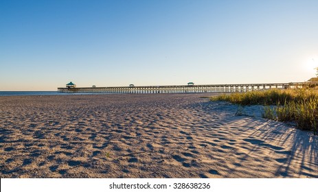 Long Pier At Folly Beach, Charleston, South Carolina, Usa