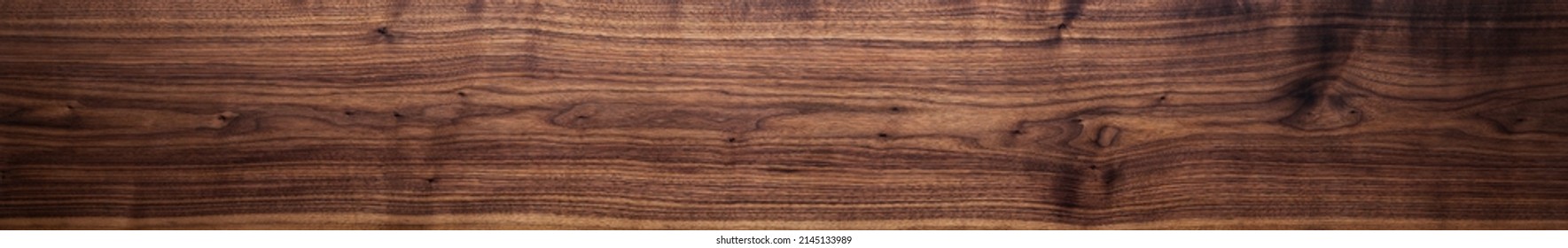 Long Plank Texture Background. Wood Texture Background. Walnut Wood Plank Natural Texture. Panoramic Wood Plank Texture Background. Panoramic Background Elements.