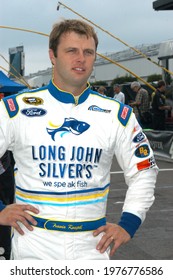 
Long Pond, PA, USA - August 6, 2011:  NASCAR Driver Travis Kvapil Waits To Qualify For The 2011 NASCAR Good Sam RV Insurance 500 At Pocono Raceway In Pennsylvania.					