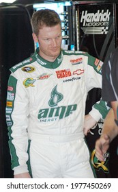 
Long Pond, PA, USA - August 5, 2011:  NASCAR Driver Dale Earnhardt Jr. Waits To Practice For The 2011 NASCAR Good Sam RV Insurance 500 At Pocono Raceway In Pennsylvania.					