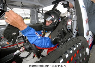 Long Pond, PA, USA - August 6, 2011: Race Driver Ron Hornaday Jr. Prepares To Compete In A NASCAR Camping World Truck Series Event At Pocono Raceway In Pennsylvania.