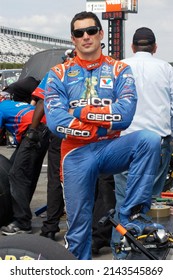 Long Pond, PA, USA - August 5, 2011: Race Driver Max Papis Awaits The Start Of A NASCAR Camping World Truck Series Event At Pocono Raceway In Pennsylvania.