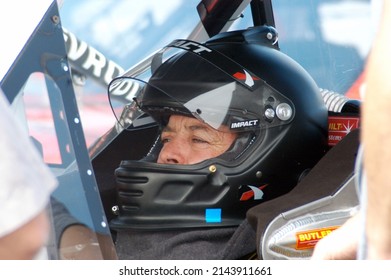 
Long Pond, PA, USA - August 4, 2012: Race Driver Ron Hornaday Jr. Awaits The Start Of A NASCAR Camping World Truck Series Race At Pocono Raceway In Pennsylvania.				